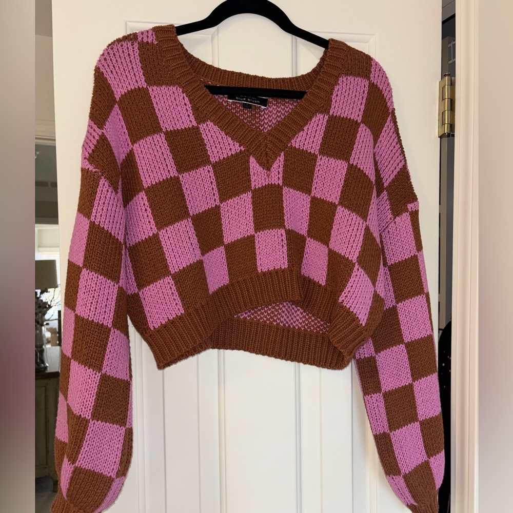 Pink and brown sweater